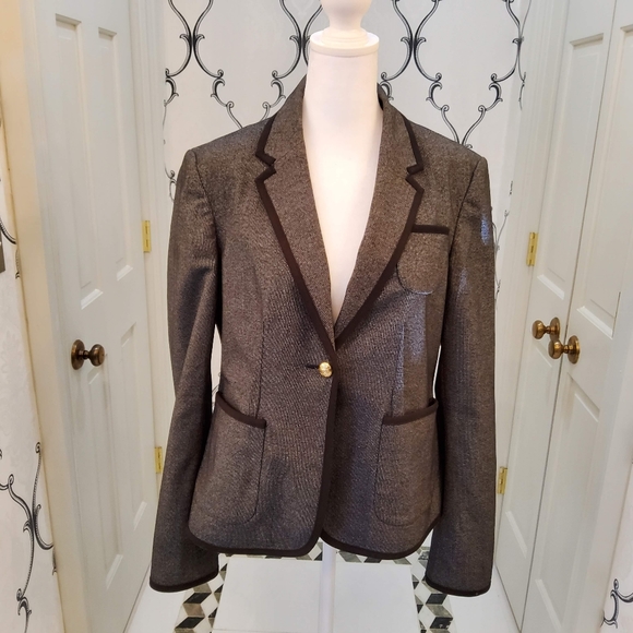 Lord & Taylor Jackets & Blazers - Grey Blazer. Gold Buttons. Black trim. Lord & Taylor. Size 10